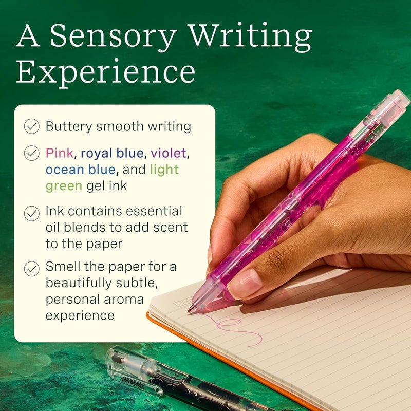 LifeLines Scented Lava Gel Pen Set, 5-Pack (Brights) - 0.5mm Colored Gel Pens Infused with Scented Essential Oil Blends & Mesmerizing Lava - School Supplies for College Kids & Adults - Image 3